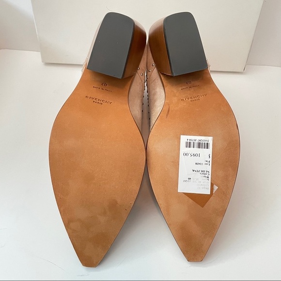 GIVENCHY Elegant Studded suede ankle boots Nude Western bootie southwest - Picture 7 of 16